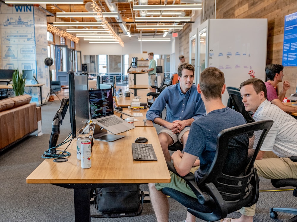 The AXAON team collaborating in the office
